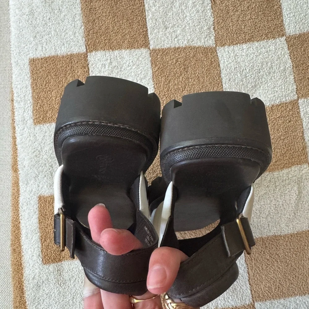 Tory Burch Lug Sole Heeled Sandals Quilted Leather Crisscross size 8 - Picture 10 of 11